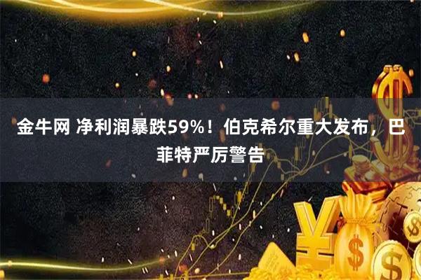 金牛网 净利润暴跌59%！伯克希尔重大发布，巴菲特严厉警告